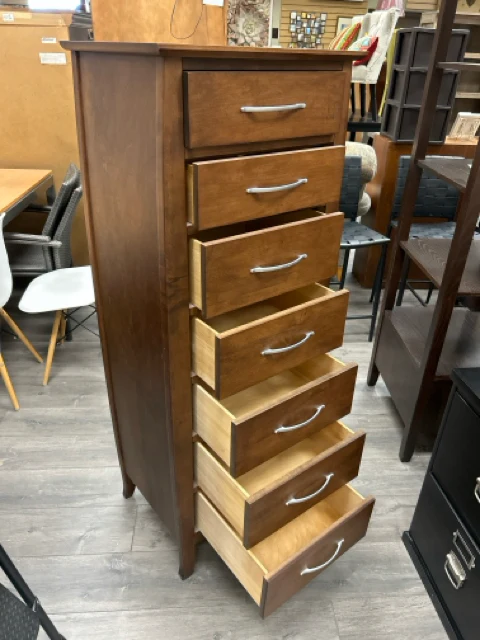 TALL BROWN 7 DRAWER DRESSER - Image 2