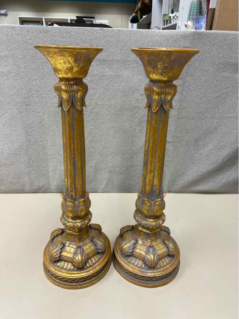 TALL GOLD CANDLE STICKS