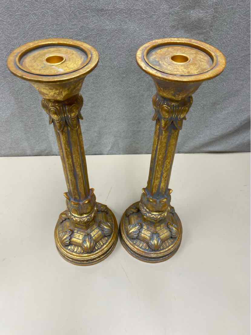 TALL GOLD CANDLE STICKS - Image 2