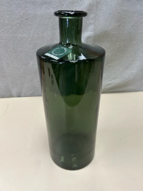 TALL GREEN GLASS VASE