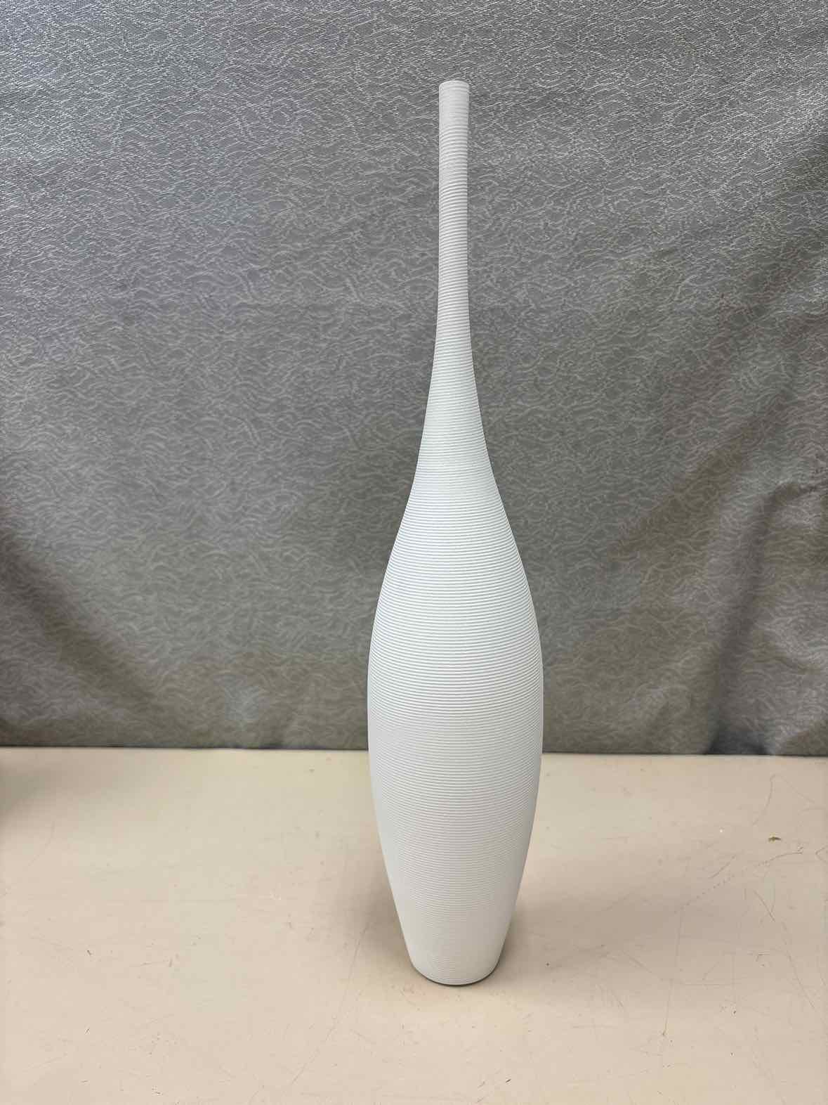 TALL WHITE NARROW TOP VASE