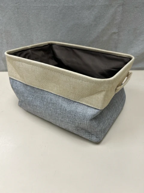 TAN GREY CLOTH BASKET