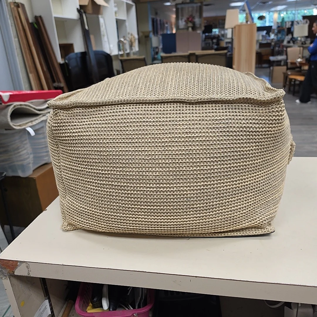 TAN WOVEN OTTOMAN