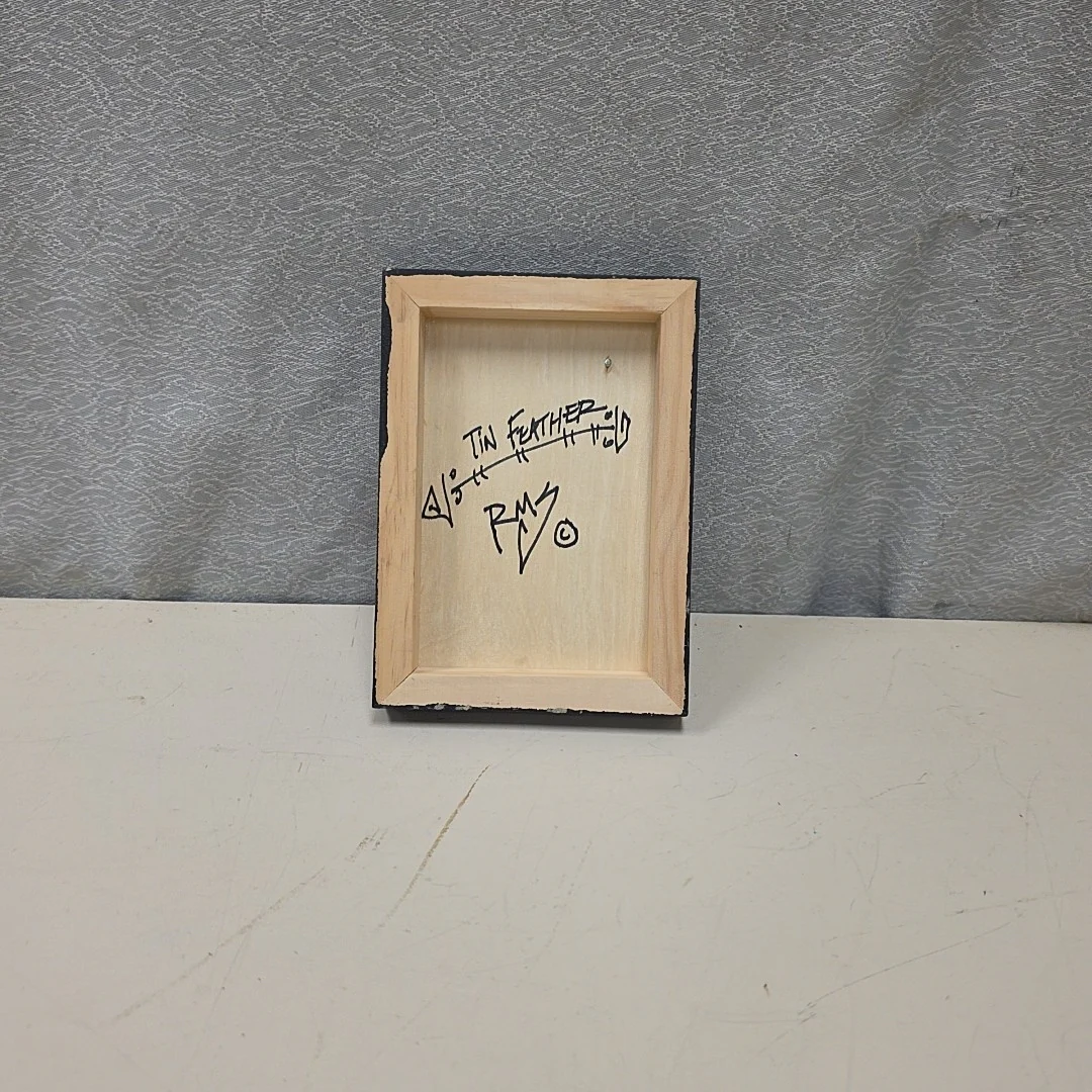 TIN FEATHER ON WOOD - Image 2