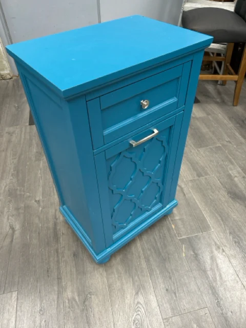TURQUOISE LAUNDRY CABINET W/DRAWER