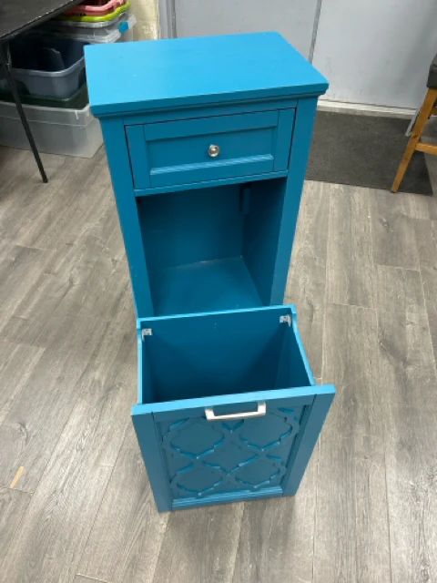TURQUOISE LAUNDRY CABINET W/DRAWER - Image 2