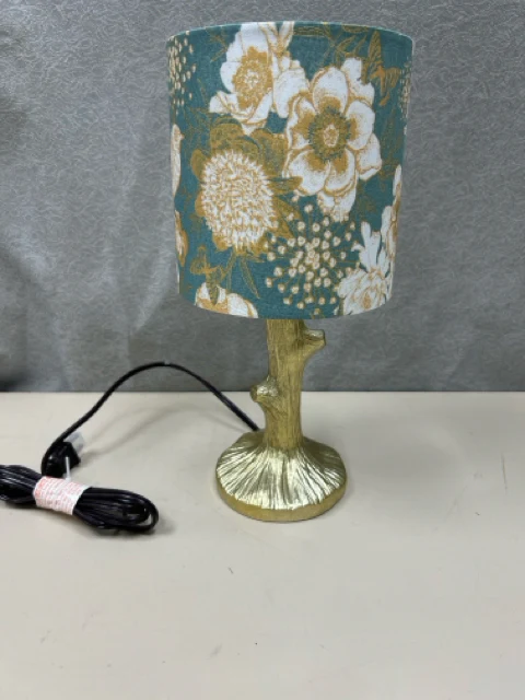 TURQUOISE SHADE GOLD TREE LAMP