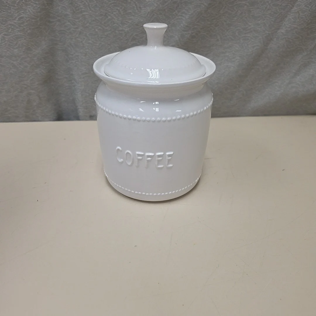 WHITE COFFEE CANISTER
