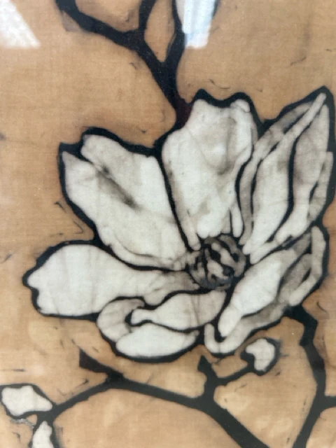 WHITE FLOWER W/BLACK FRAME ART - Image 2