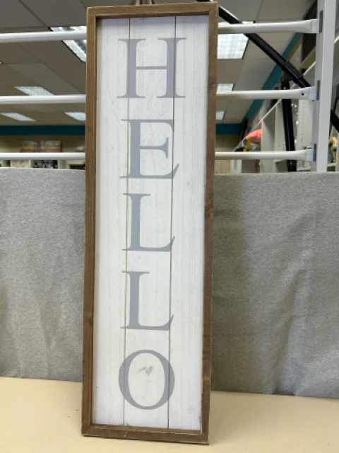 WHITE HELLO SIGN