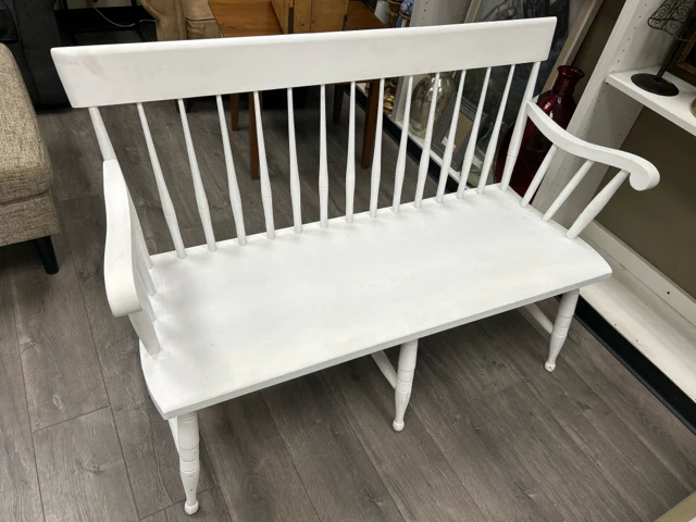 WHITE WOOD BENCH - Image 2