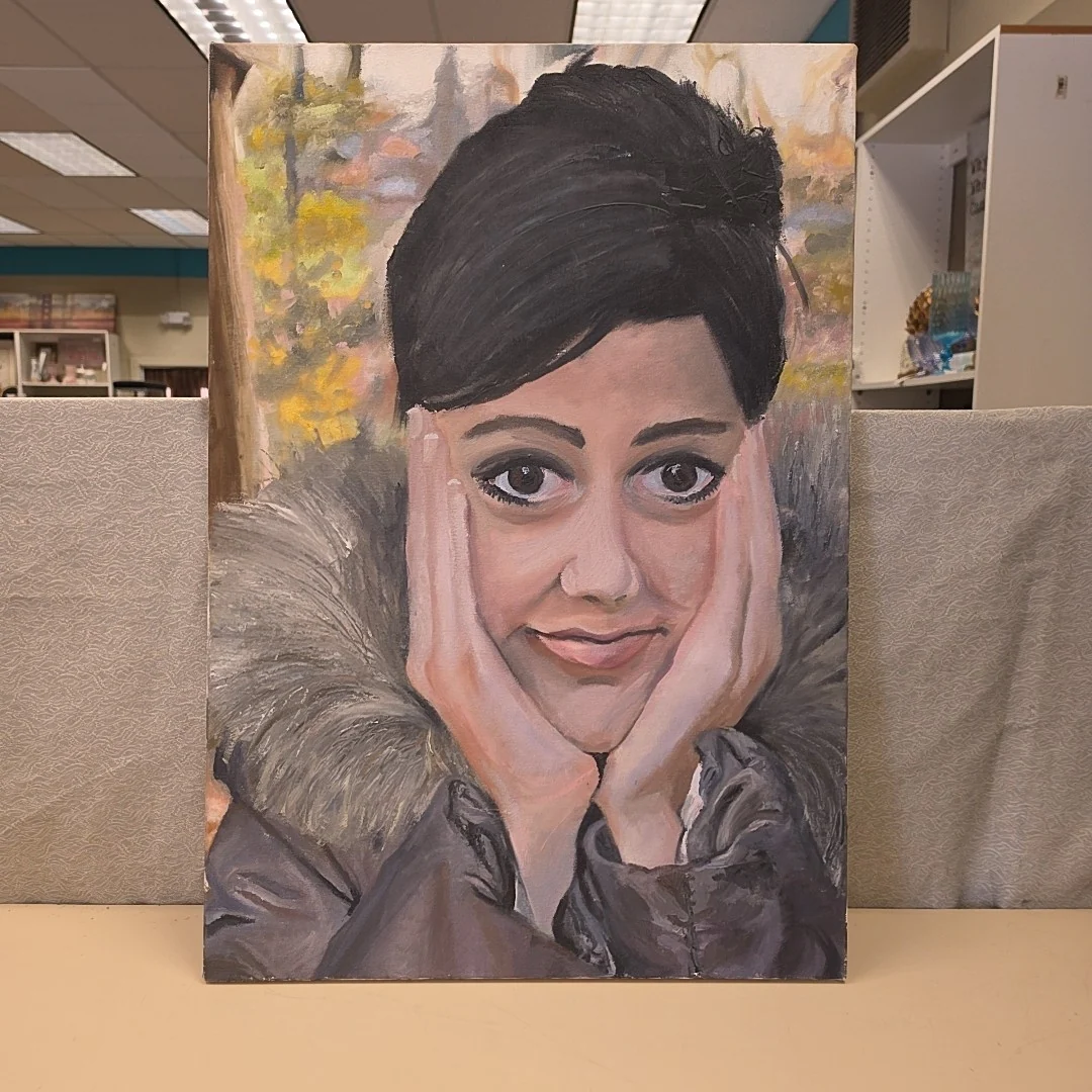 WOMAN FACE W/COAT PAINTING