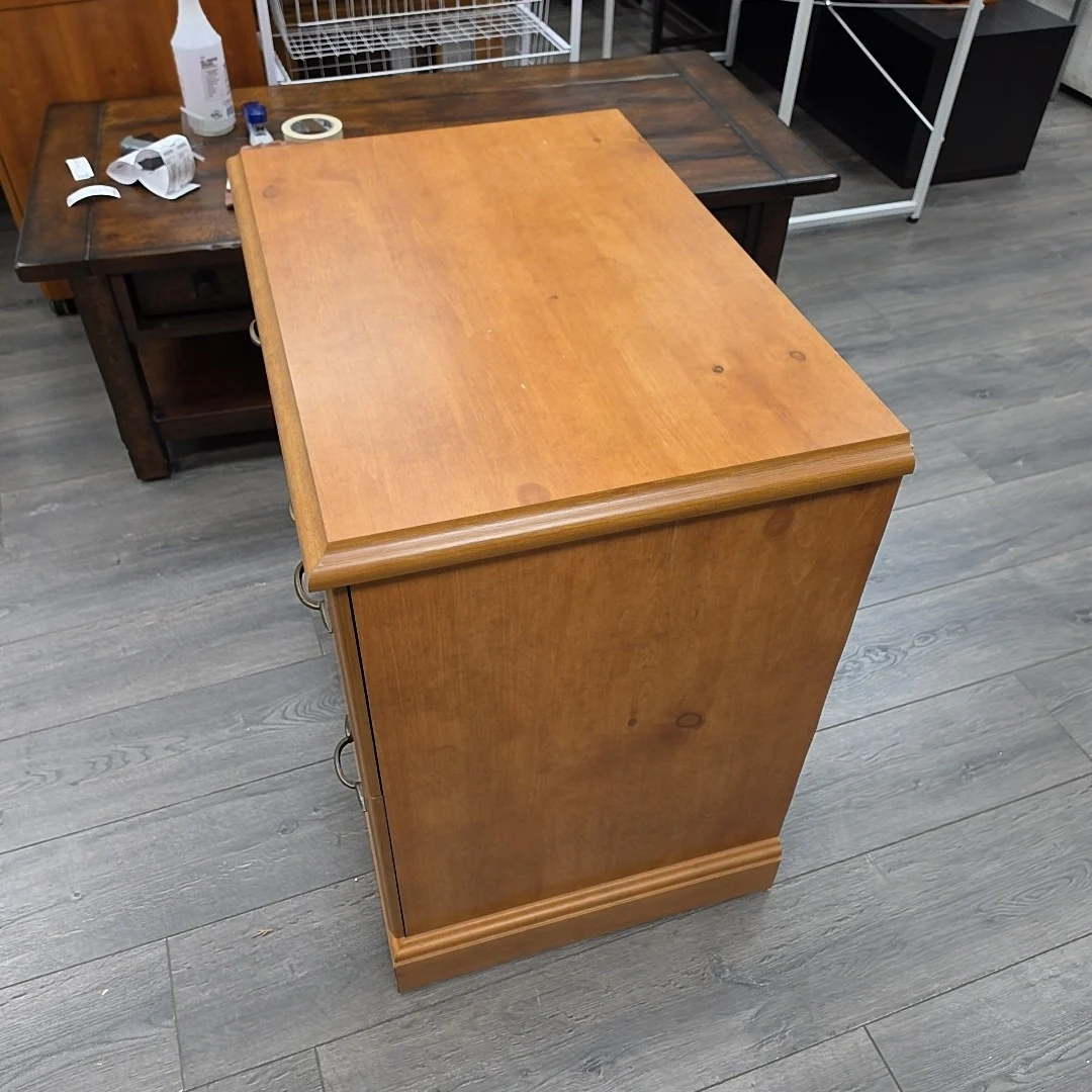 WOOD 2 DRAWER FILE CABINET - Image 3