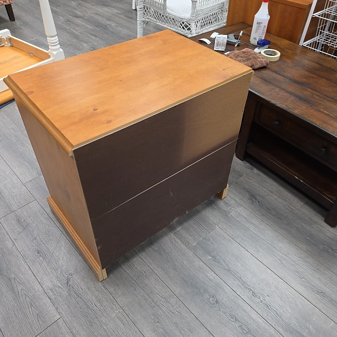 WOOD 2 DRAWER FILE CABINET - Image 4