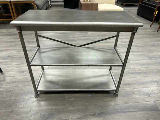 WOOD METAL 3 TIER SHELF