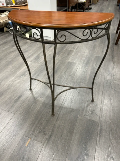WOOD METAL HALL TABLE
