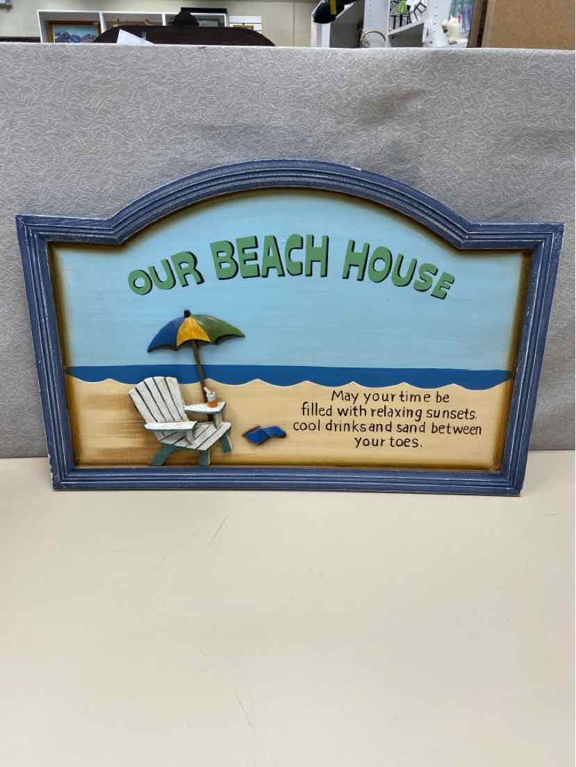 WOODEN OUR BEACH HOUSE SIGN